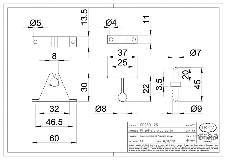 IBFM Art. 261 Pinzetta Blocca Porta
