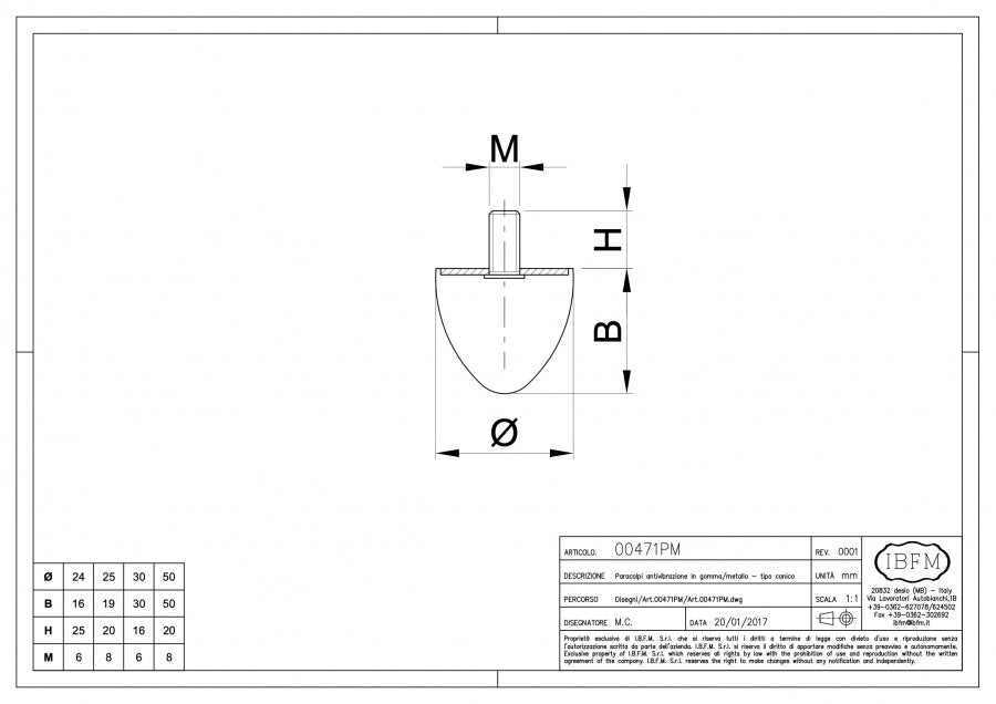 IBFM Art. 471/PM Paracolpi Antivibrazione