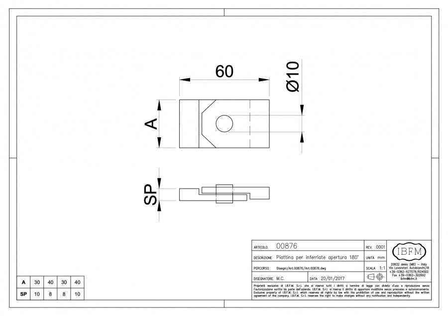 IBFm Art. 876 Piattina per Inferriate