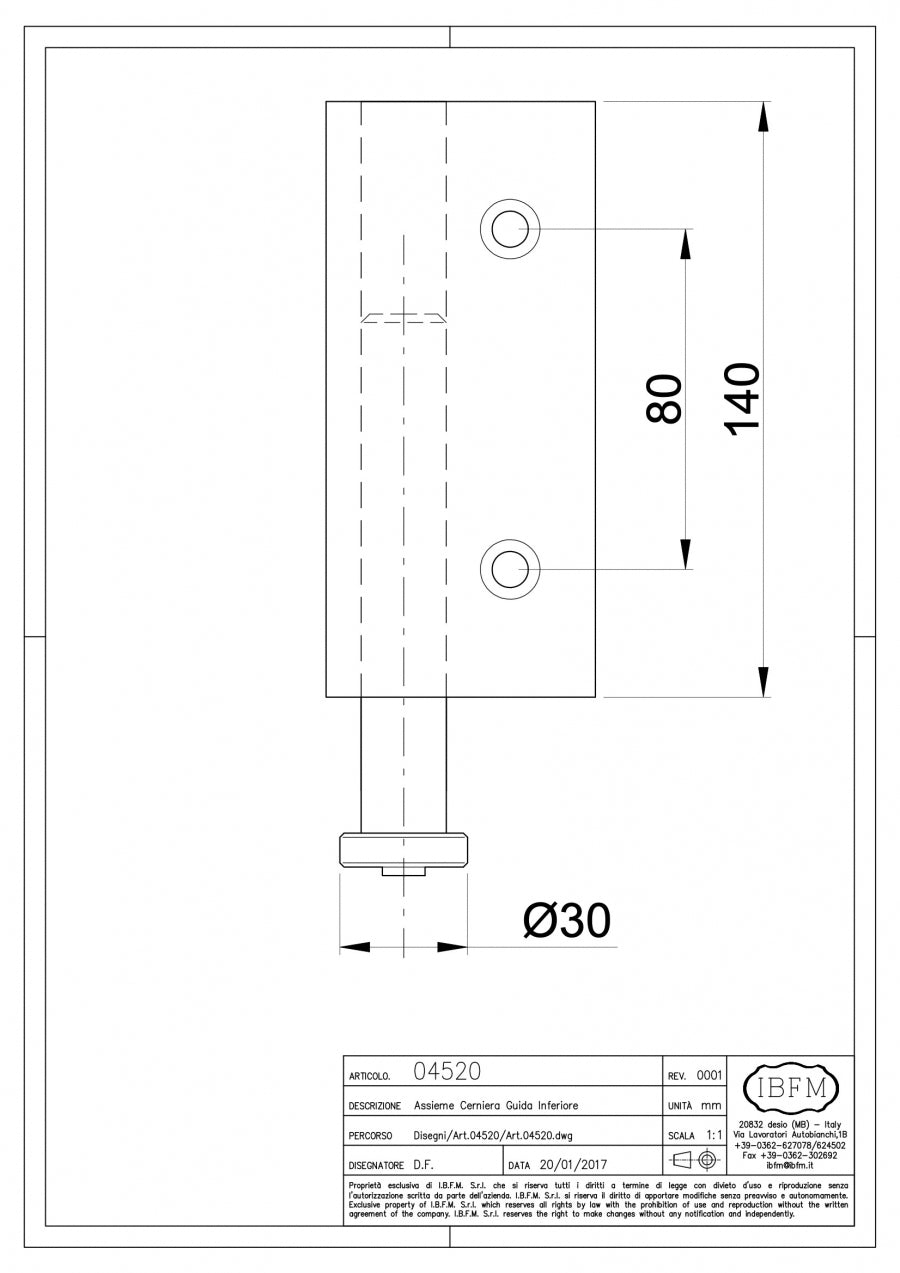 IBFM Art. 4520 Rullo Guida Inferiore