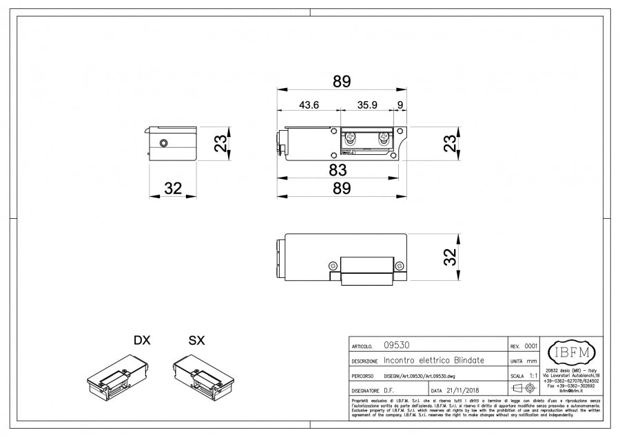 IBFM Art. 9530 Electric Strike for Armoured Door